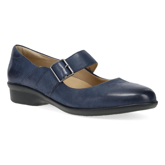 Dansko Collette Wide Navy Burnished Nubuck