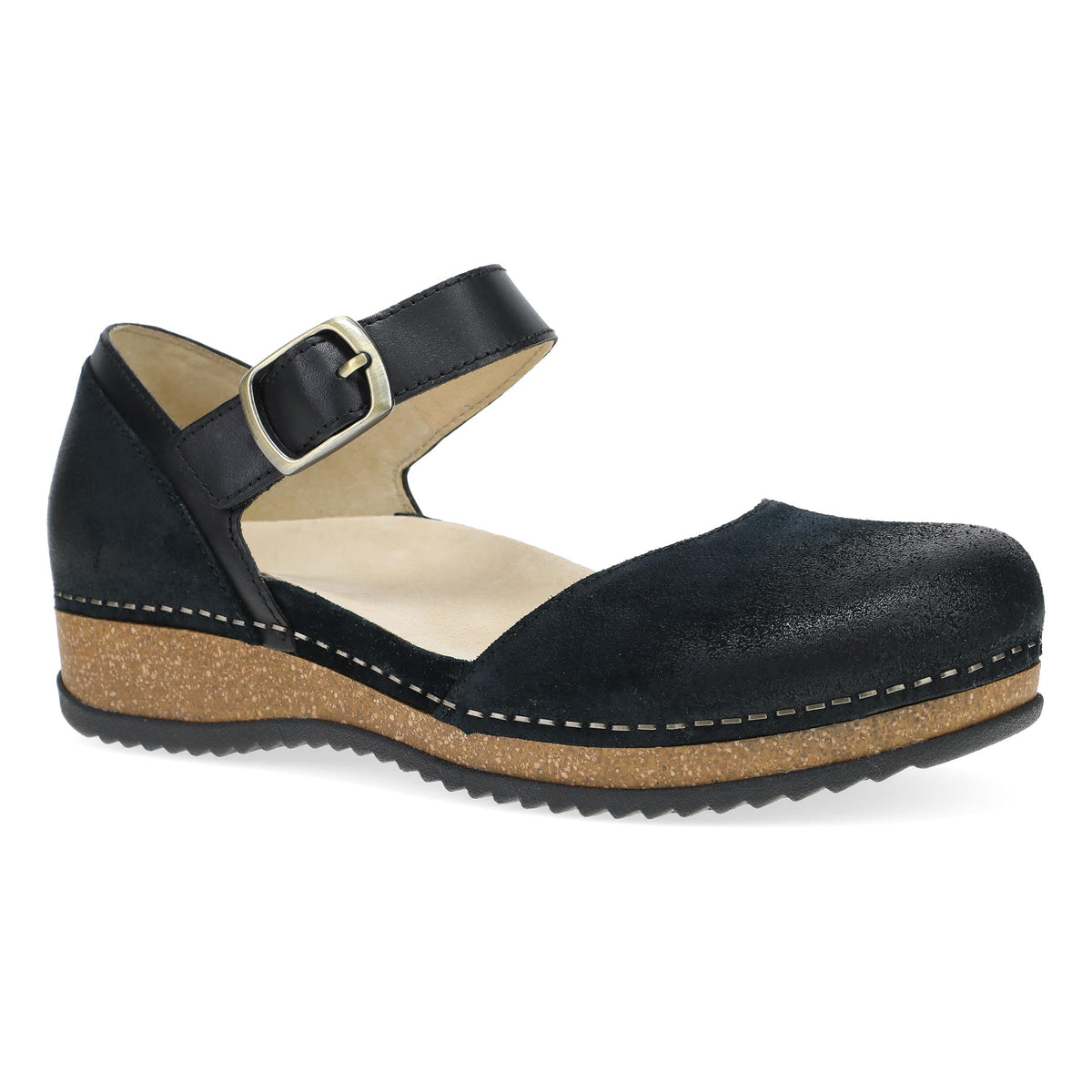 Dansko Mae Black Burnished Suede