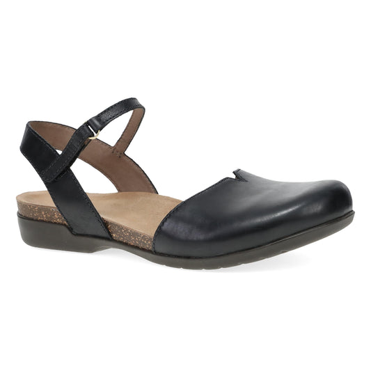 Dansko Rowan Wide Black Waxy Burnished